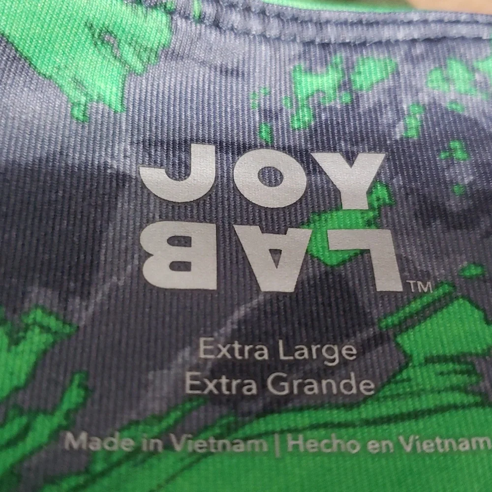 JOY LAB‎ Green and Gray Camouflage Camo Side Reflector Running Leggings